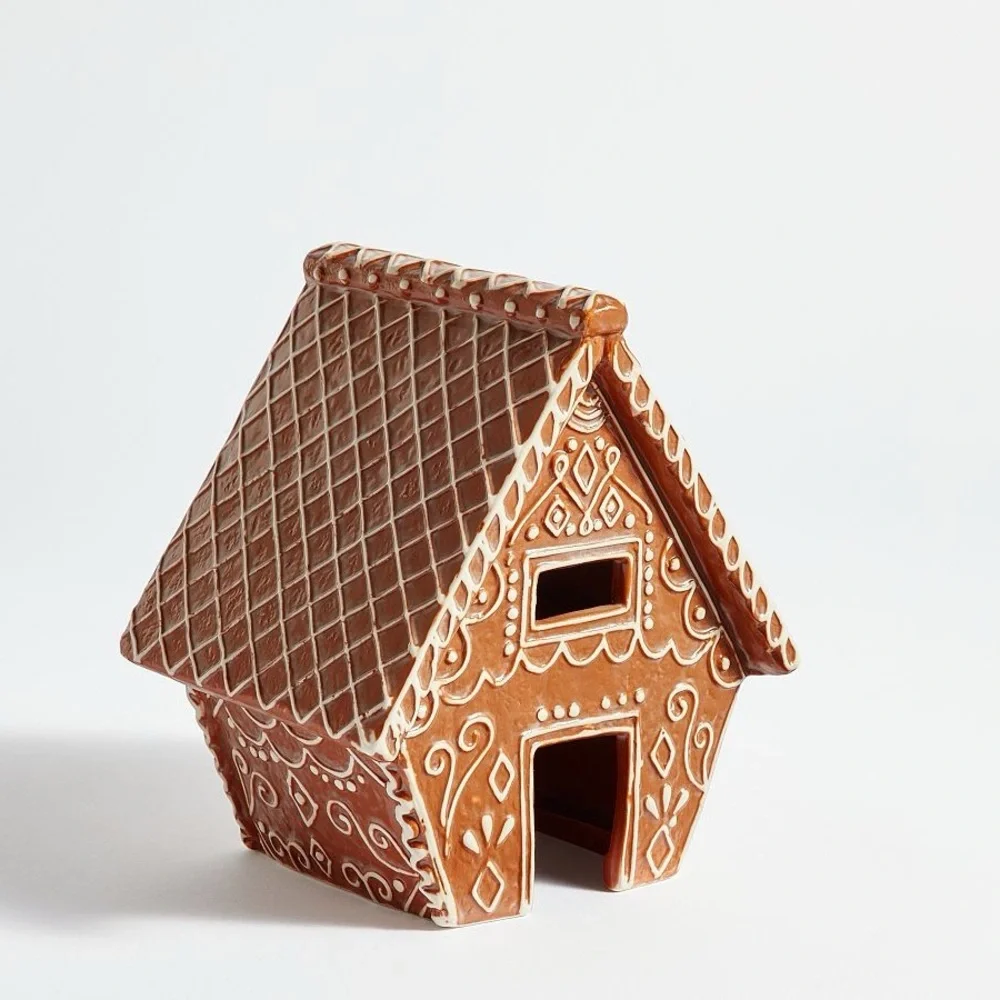 Handcrafted Gingerbread Village House, 1- Small, Brown